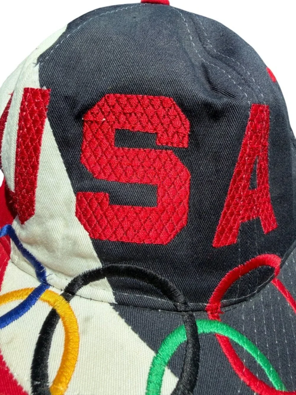 VTG 1996 Atlanta Olympics Team USA Starter Snapback Hat 90s Colorblock Cap
